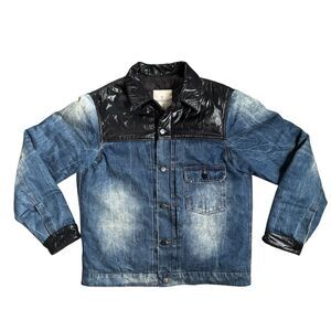 MONCLER Genius 7 Moncler Fragment Navy Shady Down Denim Jacket Authentic Size XL